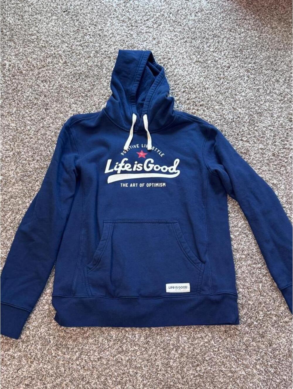 🙂 Life is Good blue pullover hoodie – Size M 💙